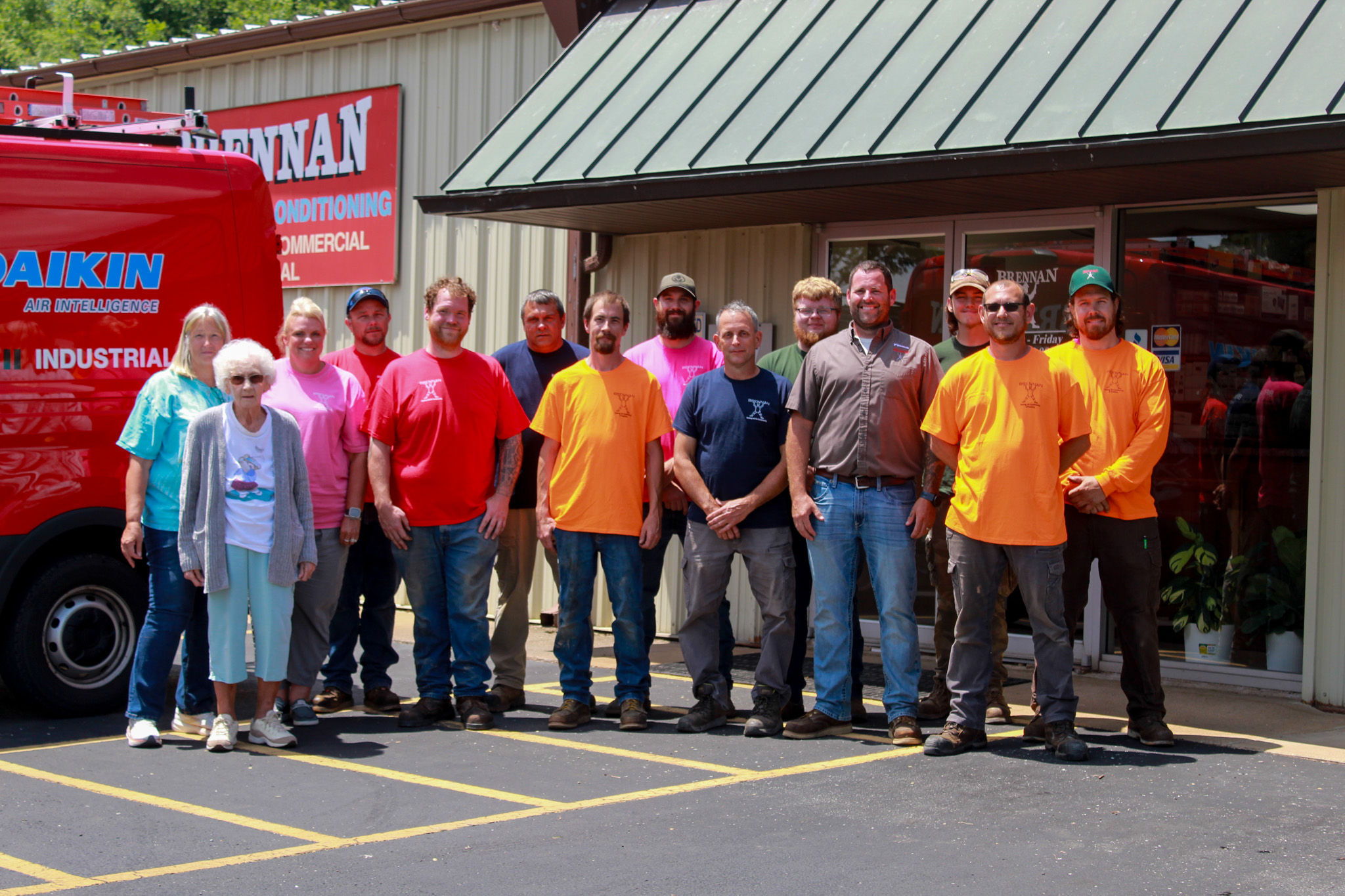 Brennan sheet metal team outside office
